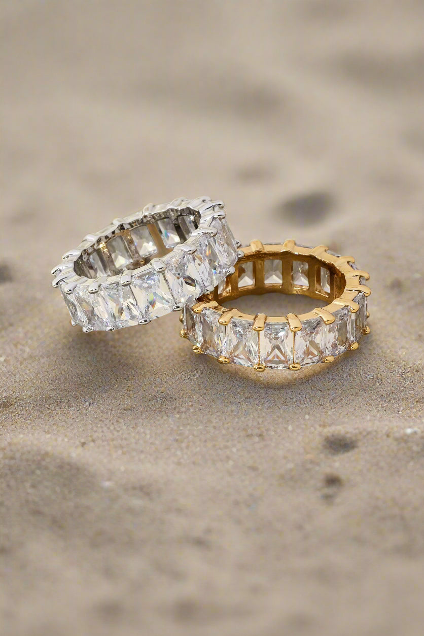 Rhinestone Baguette Eternity Ring