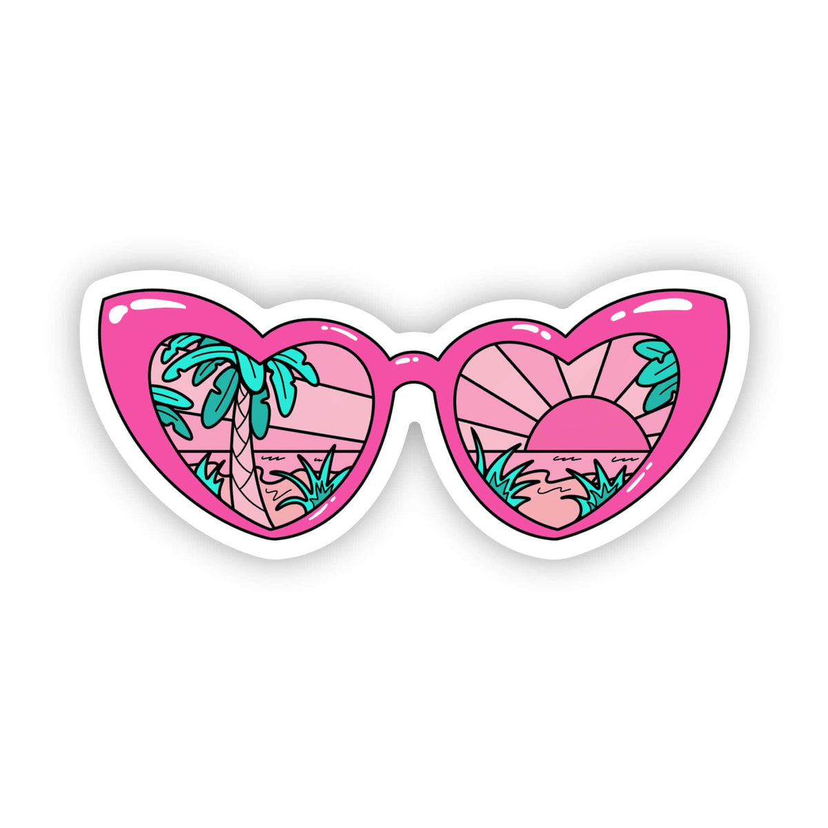 Heart Sunglass Pink Sticker