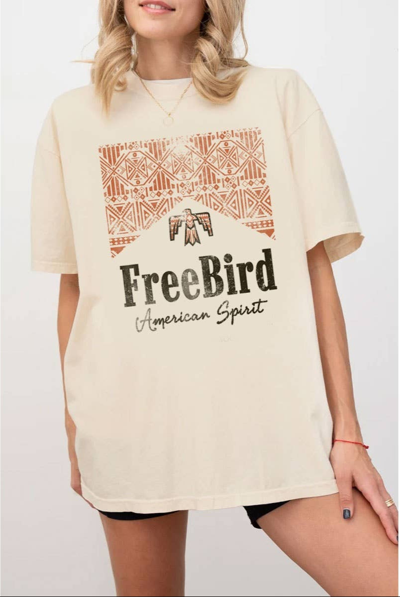 Free Bird Oversized Mineral Graphic Tee