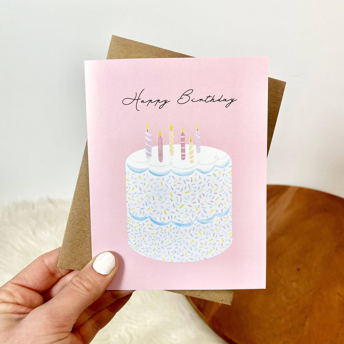 Happy Birthday Elegant Cake Card