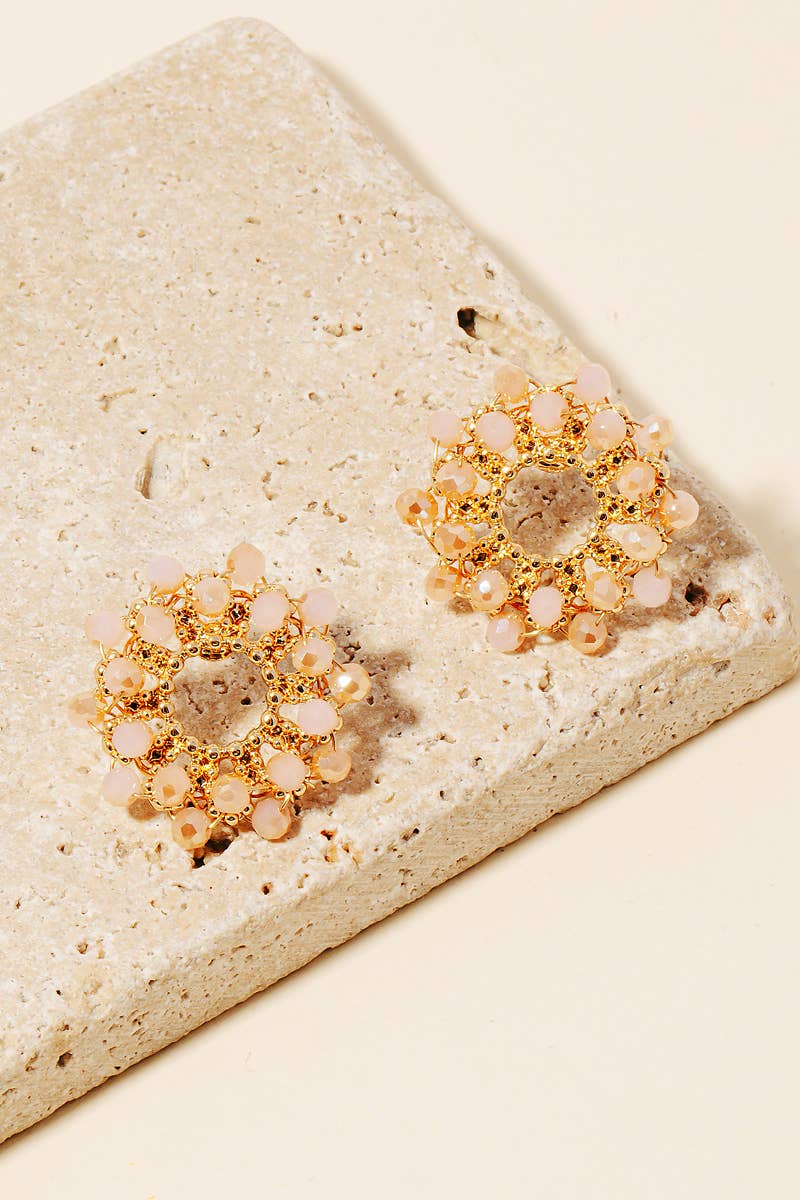 Cluster Faceted Glass Beaded Stud