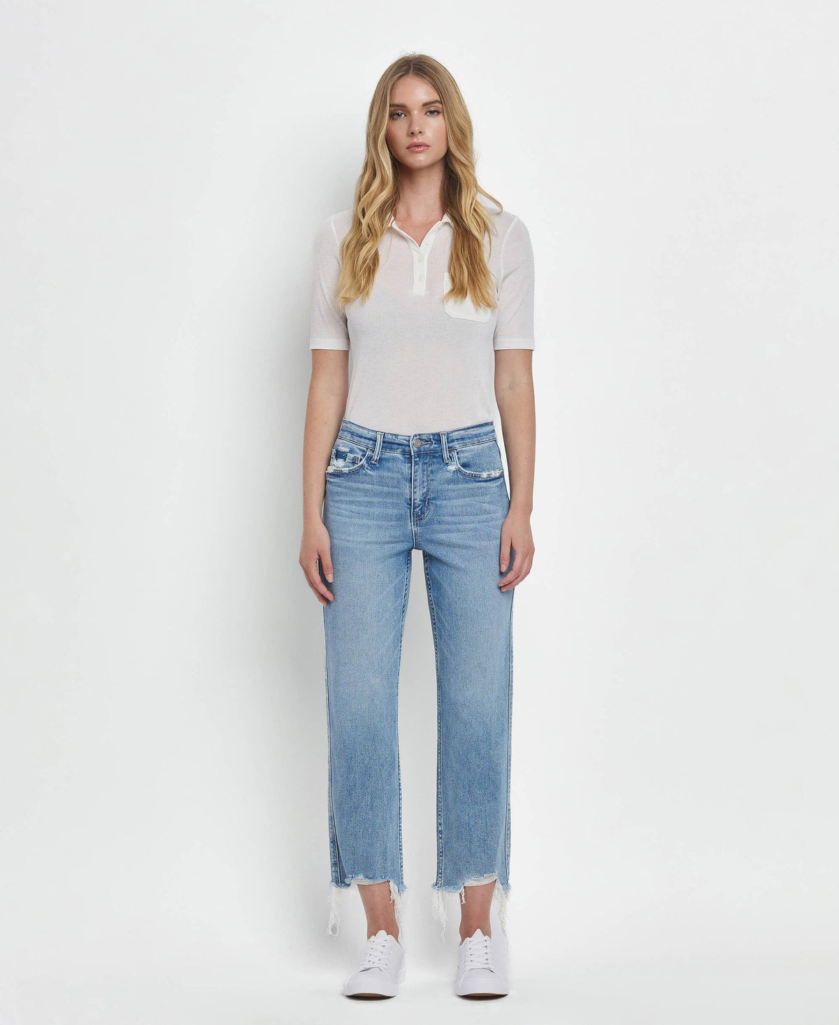 High Rise Regular Straight Jeans