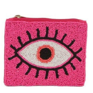Evil Eye Beaded Coin Purse