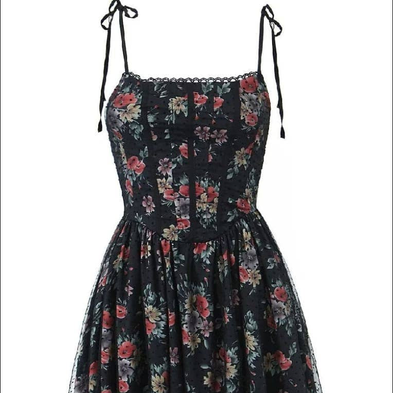 Floral Print Corset Style A-line Mini Dress