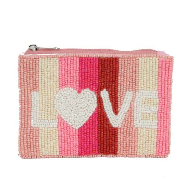 Love Beaded Coin Purse