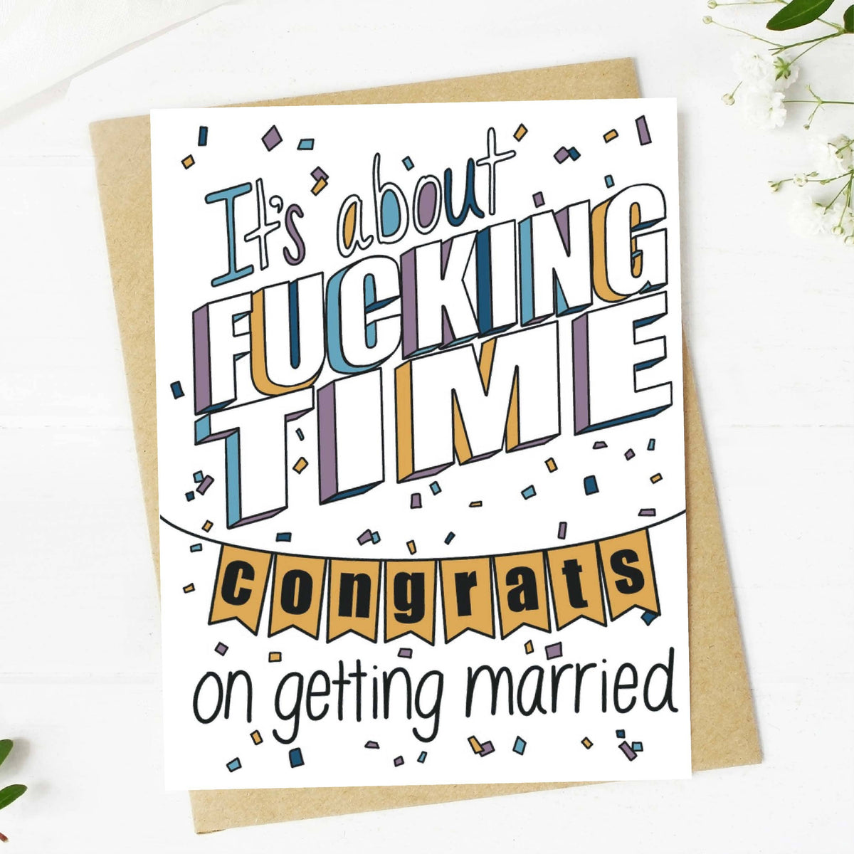 It's About F*cking Time Wedding card