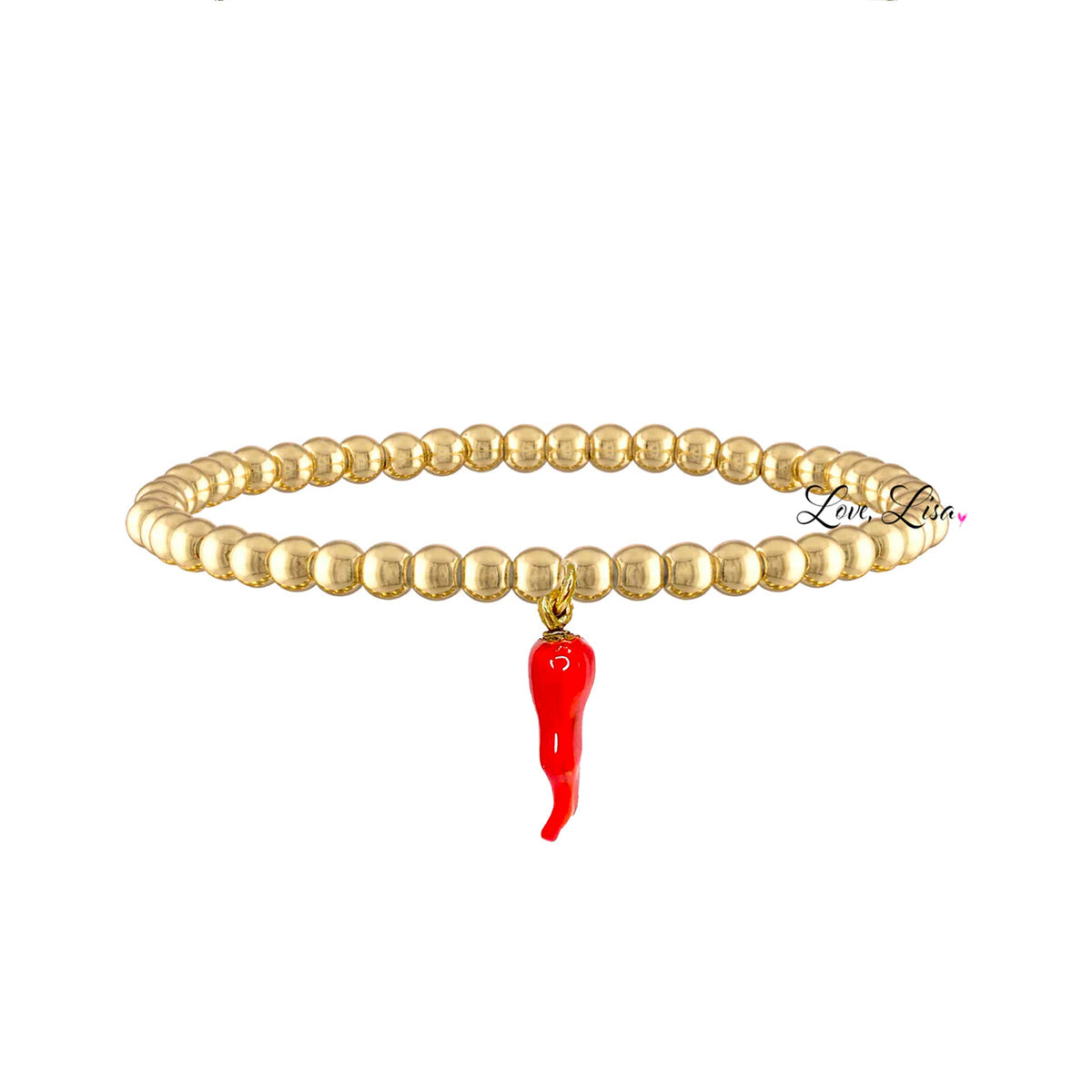 Italian Horn Cornicello Beaded Bracelet