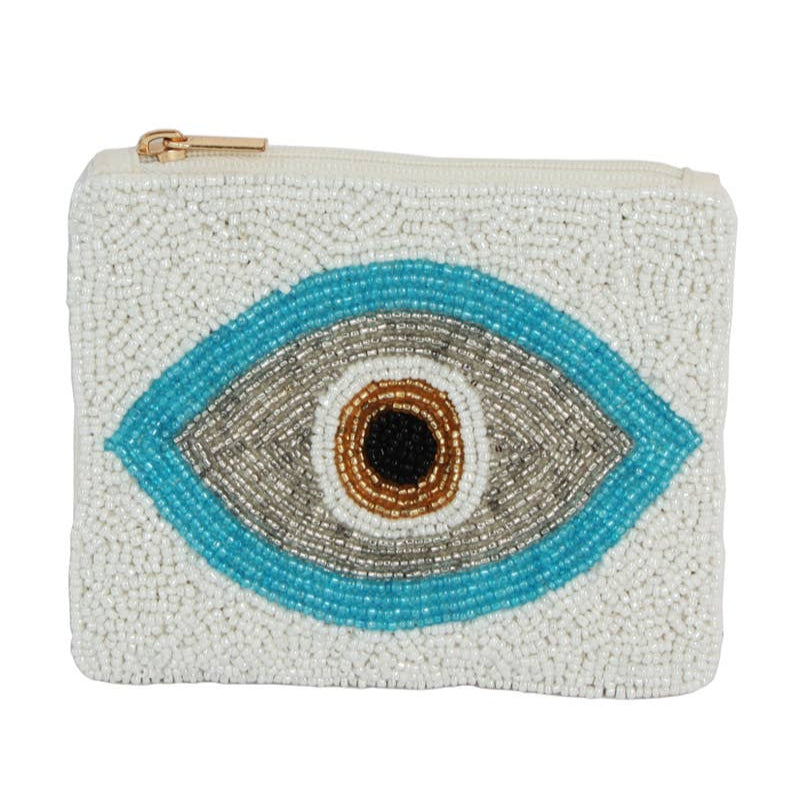 Evil Eye Beaded Coin Purse