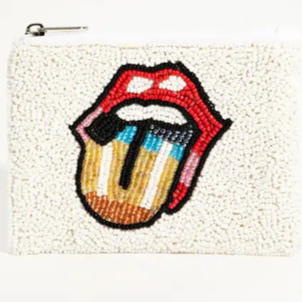Tongue Out Beaded Coin Purse