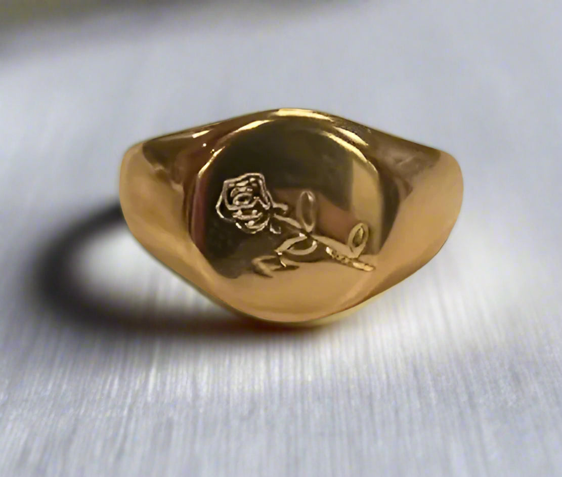 Rose Engraved Ring
