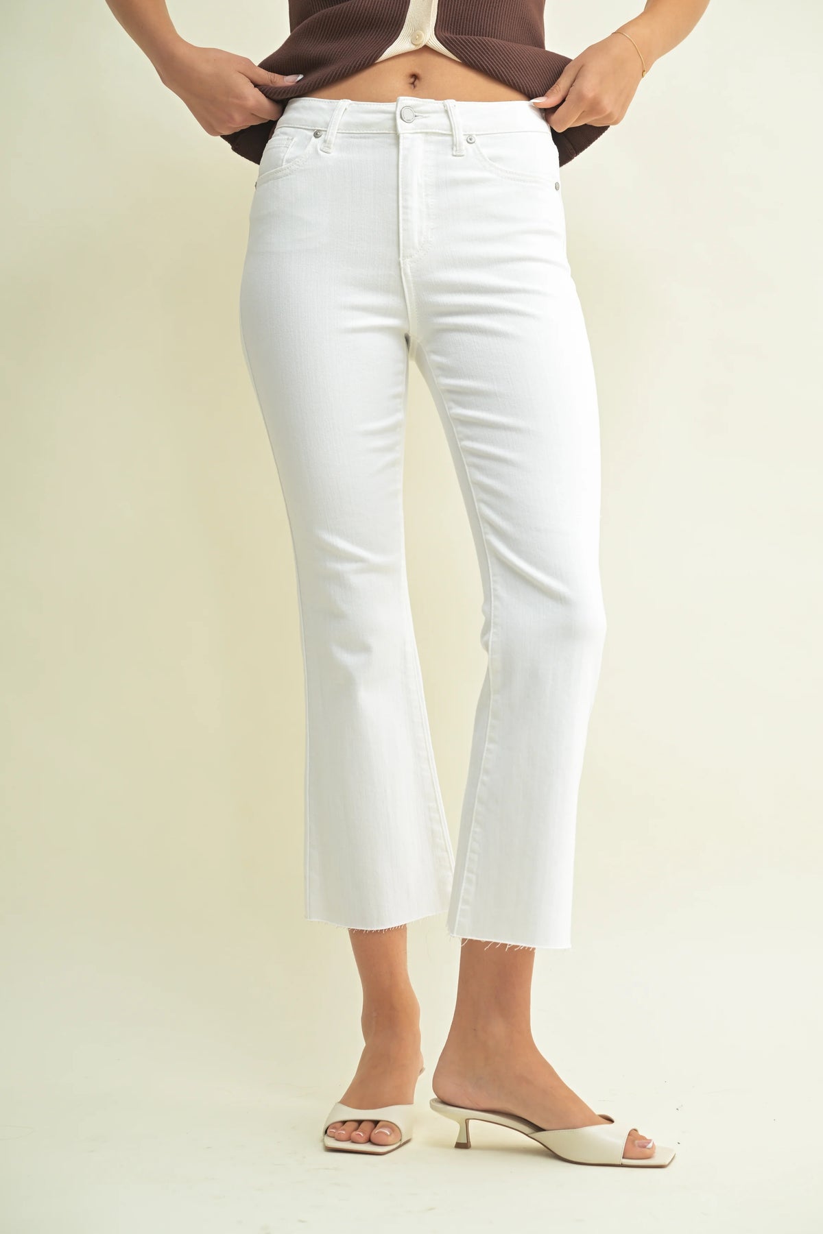Cropped Kick Flare Jeans